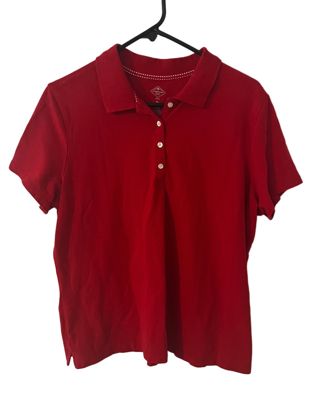 St. John’s Bay Red Minimalist Short Sleeve Work Women’s Size XLP Polo Shirt